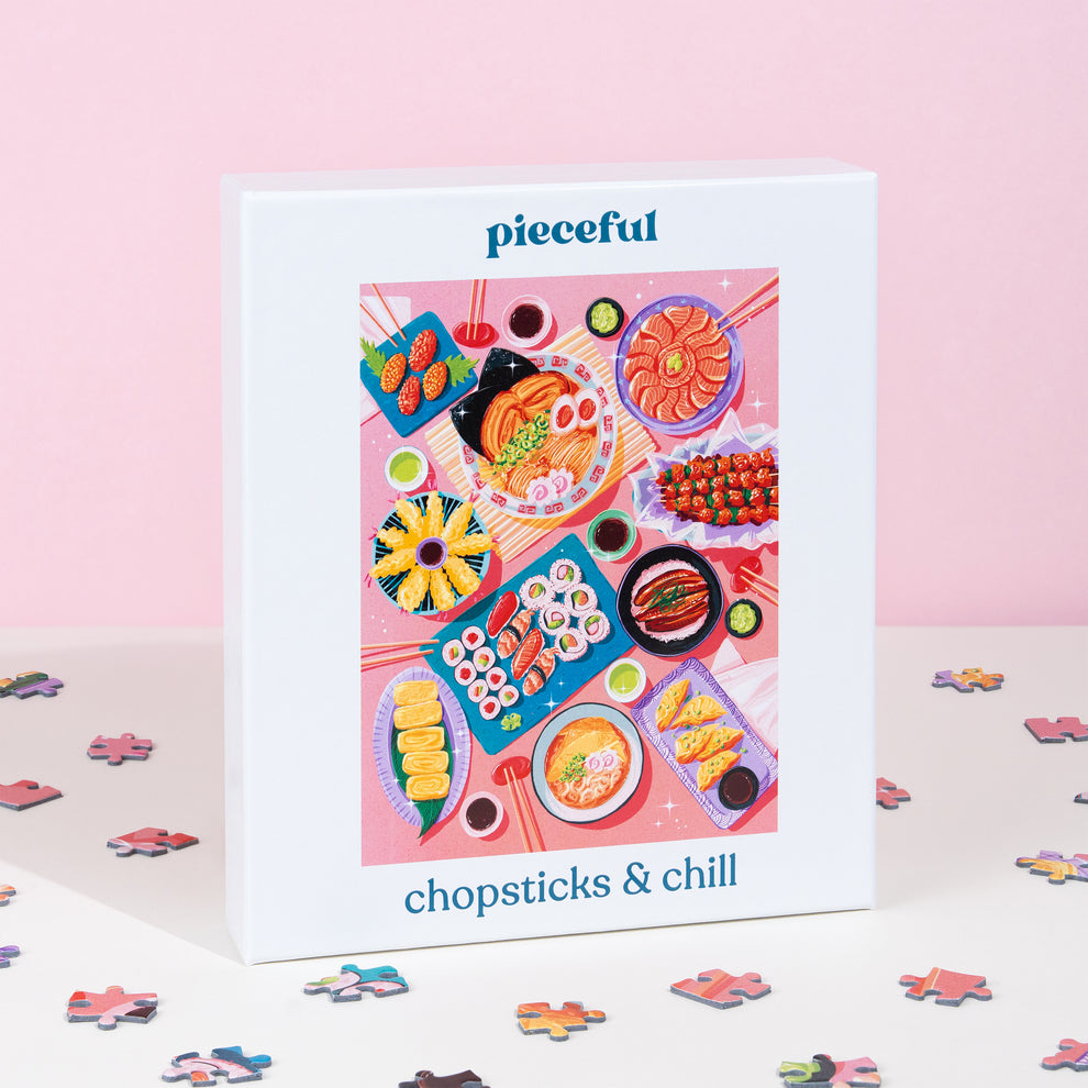 chopsticks & chill 500 piece jigsaw puzzle