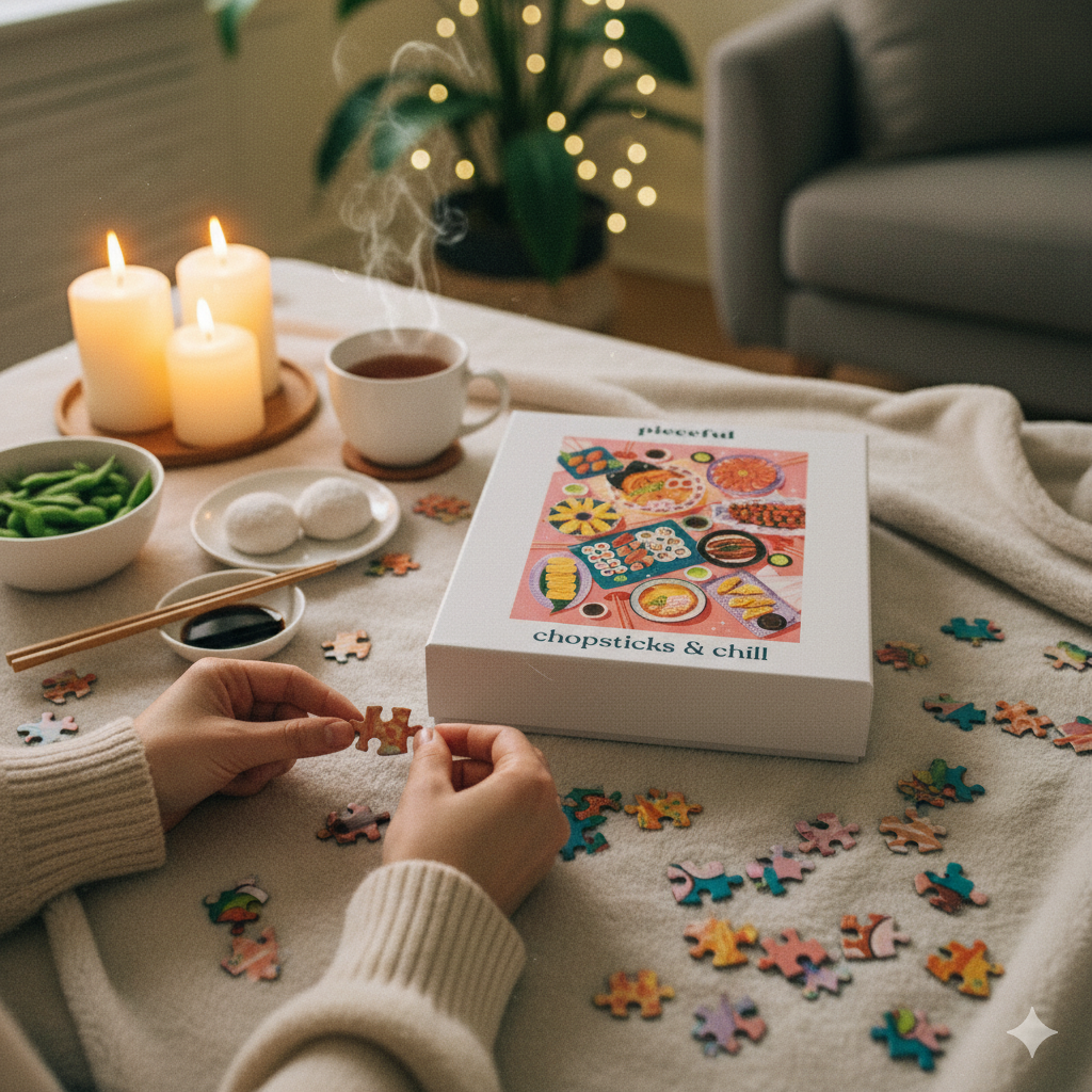 chopsticks & chill 500 piece jigsaw puzzle